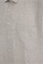 Short Sleeve Regular Fit Pocketed 100% Linen Shirt - 3