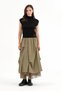 Women's Long Skirt with Tulle Fabric Detail and Elastic Waist Design - 2