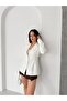 Women's Double Fabric Double Button Blazer Jacket - 5
