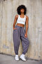 Women's Pleated Trousers with Elastic Waist and Cuffs