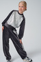 Gray Velvet Metallic Detailed Comfortable Girls' Tracksuit Set - 4