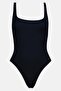 Women One Piece Brand Logo Swimsuit, Black - 2