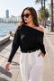 Women's Boat Neck Bat Sleeve Blouse 265074 -