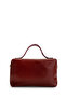 Double Zippered Fixed Strap Baguette Women's Crossbody Bag Padra Burgundy - 4