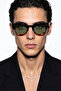 Valestria Black Leopard Green Sunglasses