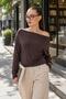 Women's Boat Neck Bat Sleeve Blouse 265074 -