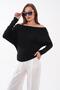 Women's Boat Neck Bat Sleeve Blouse 265074 - - 4