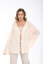 Women's Cream Oversize Linen Kimono & Tie-Detail Bat Sleeve Comfortable Fit - 6