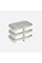 Set of 3 Food Storage Containers with 3 Compartments for Children, Ecru, Microwave and Refrigerator Compatible