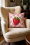 Cherry Themed Decorative Throw Pillow Cover and Runner Set - Pink Retro Design (Double-Sided) - 4