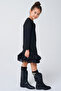 Organza Ruffle Skirt Knitted Comfortable Dress - 3