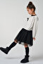 Bow Detailed Ruffled Blouse and Black Tutu Skirt Set - 3