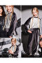 Gray Velvet Metallic Detailed Comfortable Girls' Tracksuit Set - 7