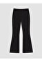 Lcw Modest Black Slim Fit Flared Women's Trousers - 5