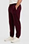 Jeans Men Regular Fit Embroidered Logo Sweatpants, Burgundy - 3
