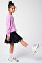Navy Blue Fur Skirt and Pink Sweatshirt Set - 5