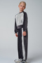 Gray Velvet Metallic Detailed Comfortable Girls' Tracksuit Set