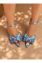 Elda Baby Blue Polka Dot Satin 10 cm Thin Heel Strap Heelled Slippers - 3