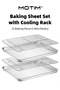 Baking Sheet with Cooling Rack Set(2 Baking Pans+2 Wire Racks) for Oven Cooking Baking Size 315 * 245 * 25cm