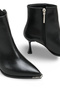 Adara Mina Women's Pointed Toe Thin Heeled Boots 0012832 Black Skin - 3