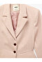 Wide Collar Pocket Detailed Buttoned Blazer Jacket - 3