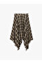 Asymmetrical Cut Plaid Midi Skirt - 6