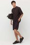 Men's Textured Pocket Detail Waist Tie-Detail Shorts