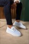 Lace-Up Knitwear Men's Casual Shoes White - 5
