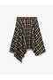 Asymmetrical Cut Plaid Midi Skirt - 5