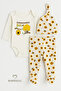 Grandmother's Honey Written 3-Piece Newborn Set with Bee Patterned Booties, Beanie, Snap Fastener Long Sleeve Bodysuit - 5