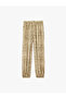 Comfortable Cut Plaid Patterned Elastic Cuffed Satin Plaid Pajama Bottoms