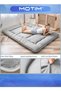 Japanese Floor Mattress Futon Mattress, Thicken Tatami Mat Sleeping Pad Foldable Roll Up Mattress Guest Mattress Foldable Couch Bed Mattress Pad(Grey, 1.5 * 2M) - 2