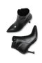 Aurora Vera Women's Pointed Toe Heeled Boots 0012503 Black Skin - 4