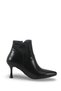 Aurora Vera Women's Pointed Toe Heeled Boots 0012503 Black Skin - 5