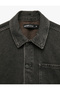 Cotton Pocketed Buttoned Shirt Collar Jean Jacket - 3