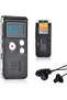 8GB voice recorder, USB rechargeable, MP3 playback.