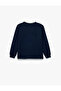 Viscose Blended Crew Neck Long Sleeve Sweatshirt - 2
