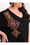 Viscose Oversize Dress with Embroidery Detail - 3