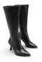 Gemma Lia Women's Pointed Toe Thin Heeled Boots 0012624 Black Skin