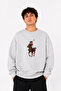 Oversize Sweatshirt Printed Crew Neck Long Sleeve Sweatshirt