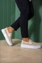 Lace-Up Knitwear Men's Casual Shoes Beige - 5