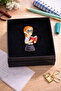 Women's Teacher Figured Keychain and Brooch 2-Piece Gift Set - 3