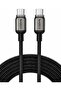 100W USB-C to USB-C Cable (1m) CORE-202, Nylon Braided 480Mbps Fast Charging & High-Speed Data Transfer Cord, Fast Charge | Sync | Reliable for Type-C Laptops, Phones, Tablets - Black