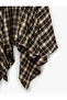 Asymmetrical Cut Plaid Midi Skirt - 7