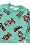 Boy's Cotton Green Cute Character Patterned Long Sleeve Seasonal Pajama Set - 5