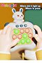 Quick Push Bubble Game with Lanyard and 4 Fun Game Modes, Rabbit-shaped Push Pop Game, Mini-Handheld Fast Speed Push Game Console with Light and Sound, Fun Electronic Push It Pop Fidget Toys, - 3