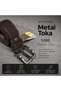 Men's 100% Genuine Leather Belt Set of 2 Fabric - 5