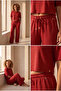 Women's Comfortable Cut Basic Crop Burgundy - 3