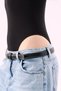 Crep Women's Viscose Fabric Crew Neck Long Sleeve Snap Fastener Bodysuit Black - 4