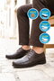 Brown Genuine Leather Memory Foam Men's Casual Shoes - 3